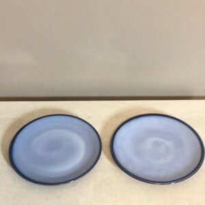 7.5” Sango Nova Blue Ceramic Salad Plates - Set of 2